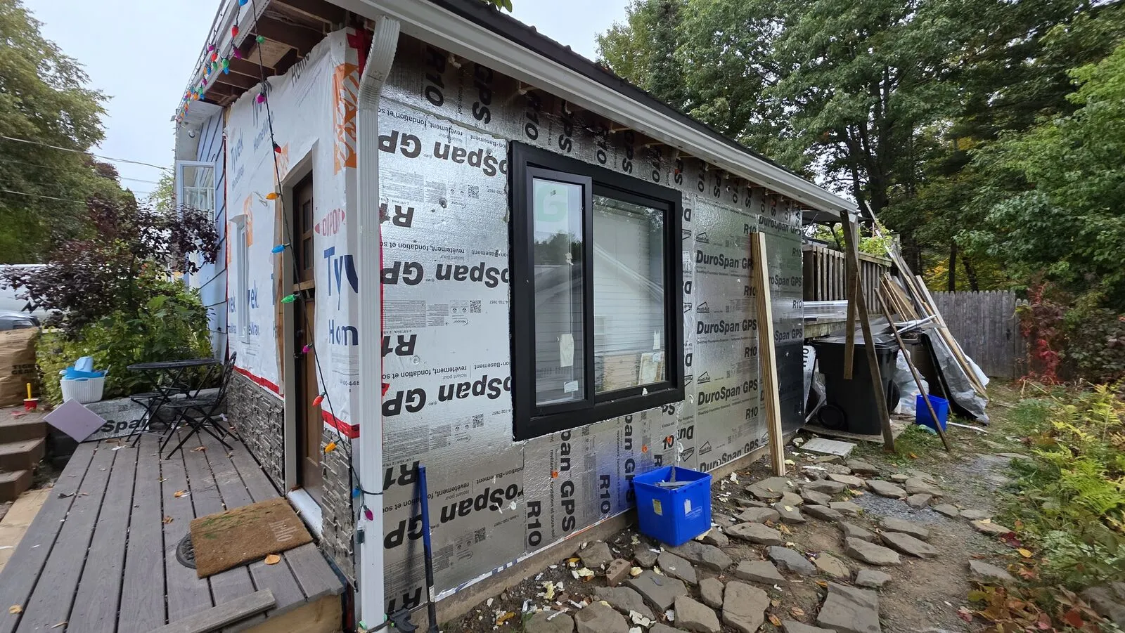 Home addition: exterior cladding — finished