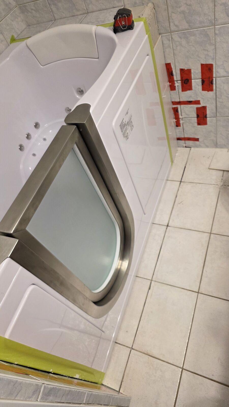 Walk-in bathtub installation