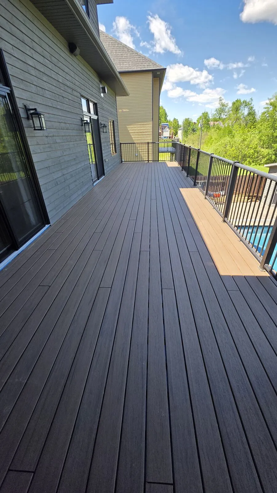 Upper deck rebuild with waterproof membrane