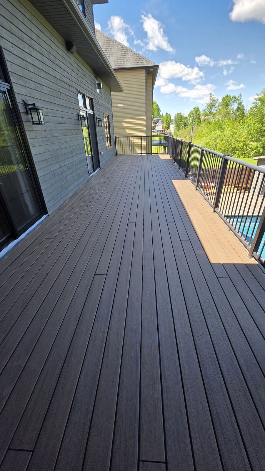 Upper deck rebuild with waterproof membrane