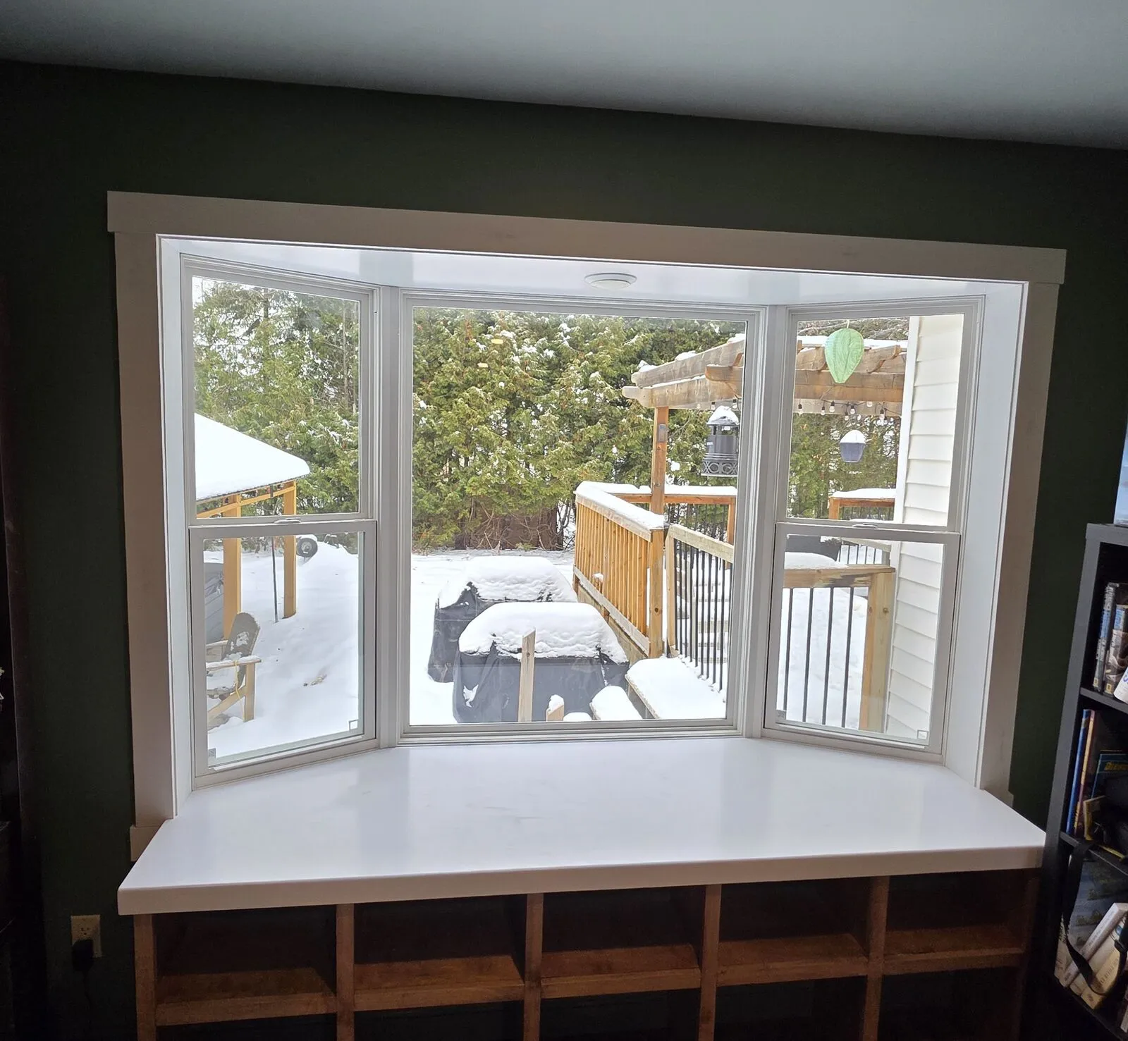 Bay window replacement and built-in window seat