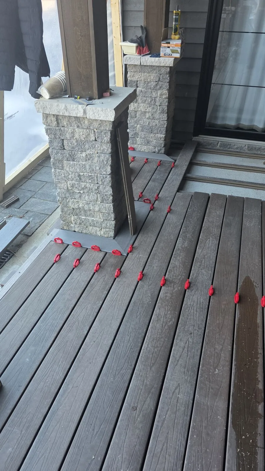 Pool deck with herringbone inlays & LED lighting — work in progress (3)