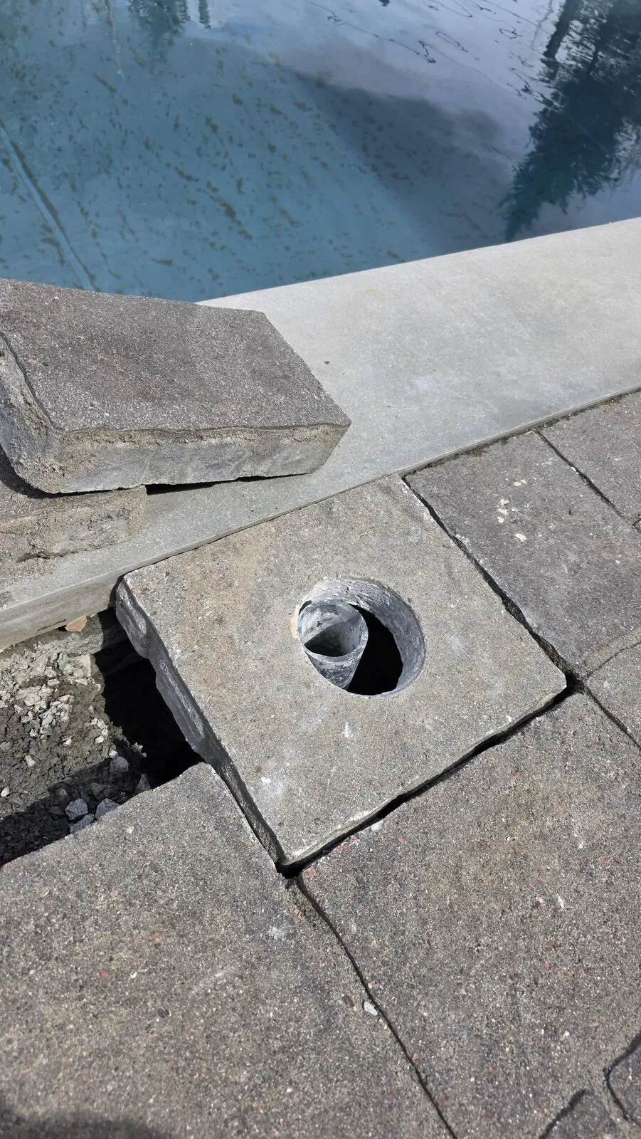 Pool coping and paver repair — work in progress (3)
