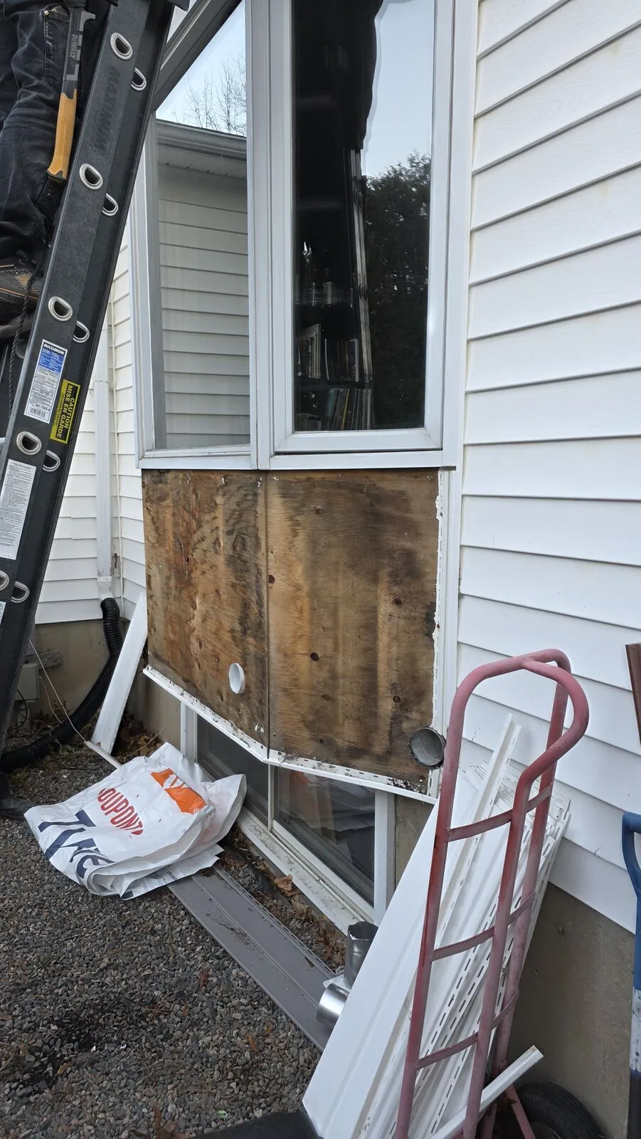 Bay window replacement and built-in window seat — work in progress (7)