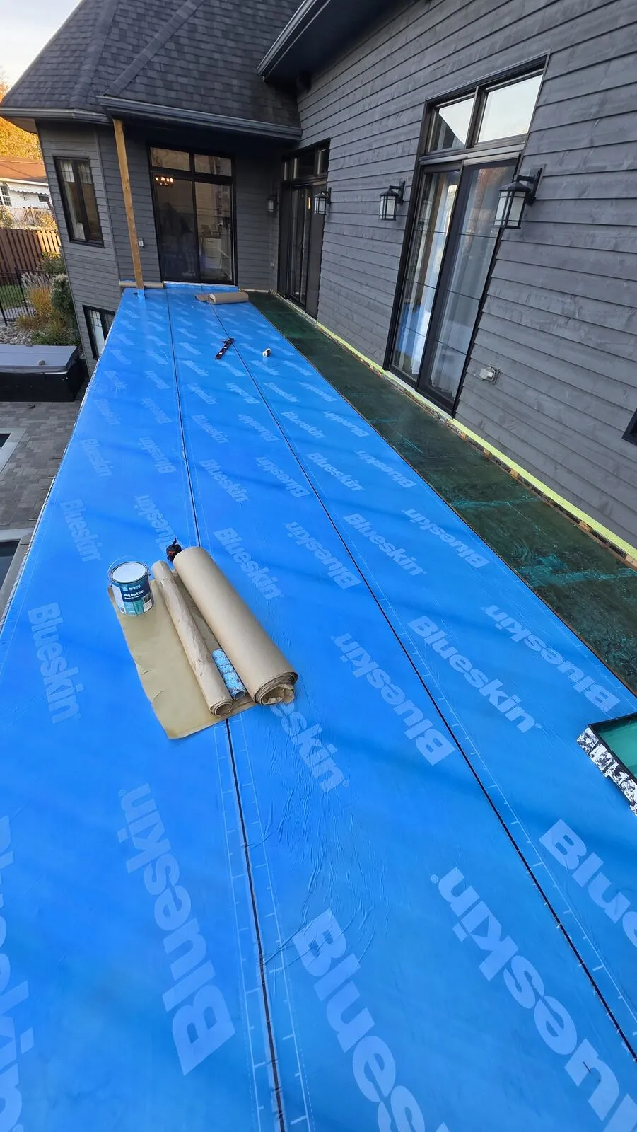 Upper deck rebuild with waterproof membrane — work in progress (7)