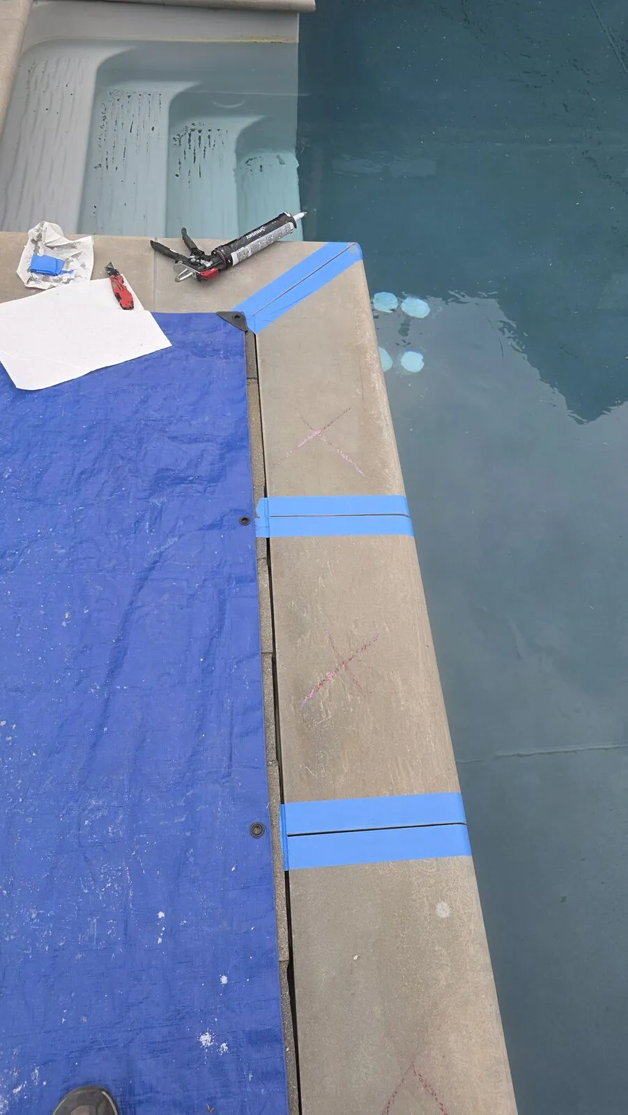 Pool coping and paver repair — work in progress (8)