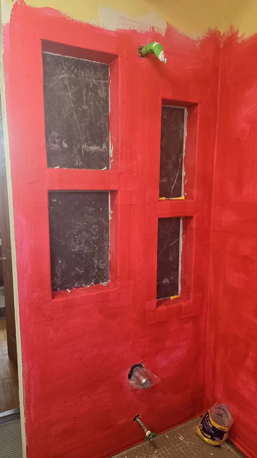 Bathroom remodel: tub surround, niches and hex accent — work in progress (8)