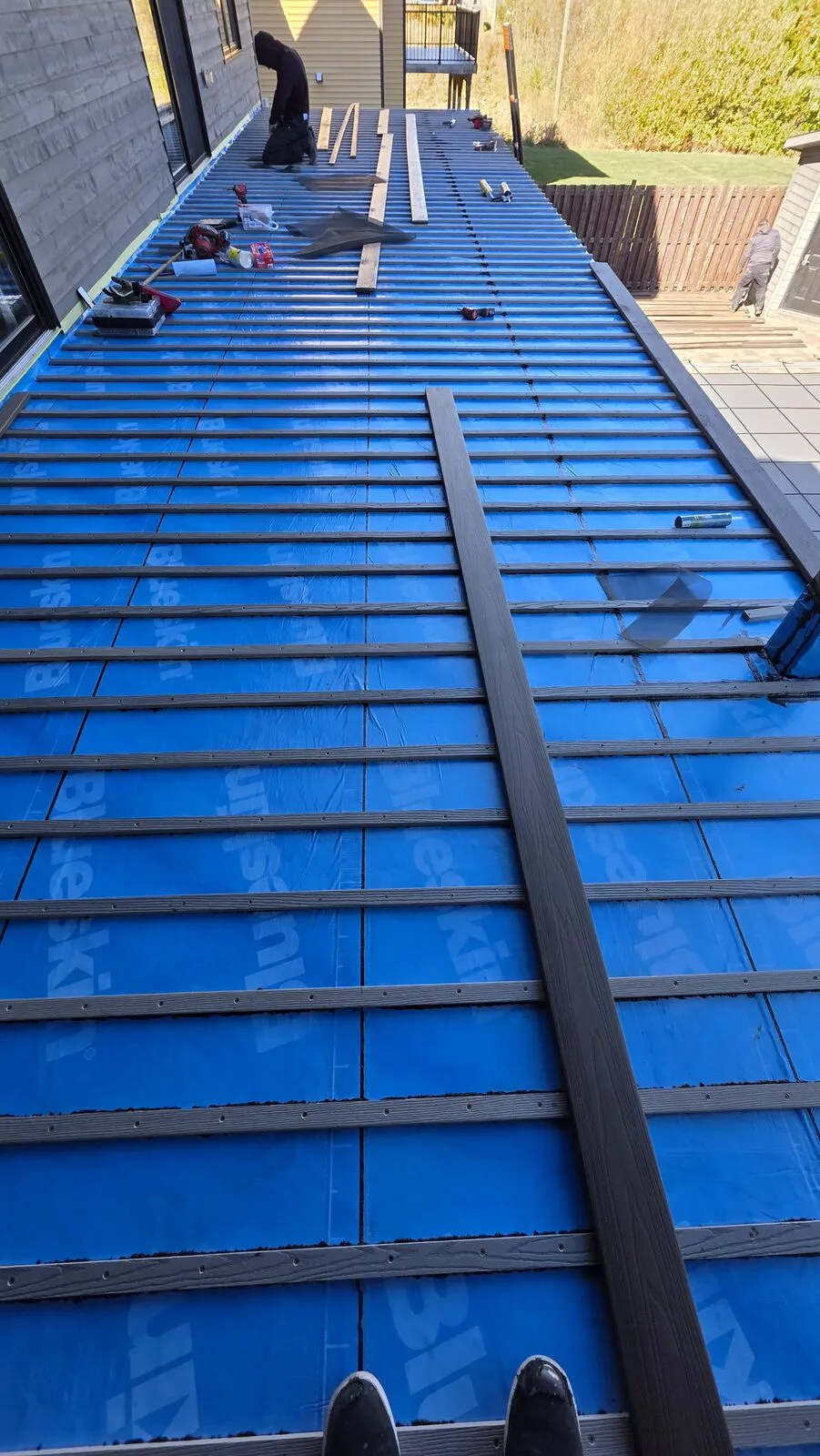 Upper deck rebuild with waterproof membrane — work in progress (9)