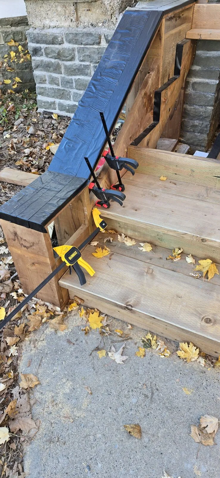 Front porch stairs with LED step lighting — work in progress (9)