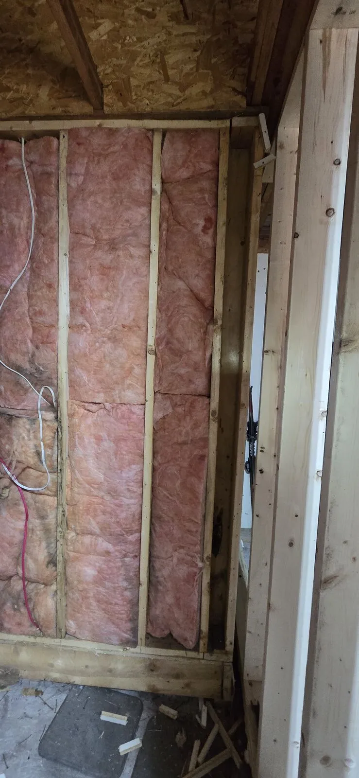 Garage converted to a living space, with new siding — work in progress (10)