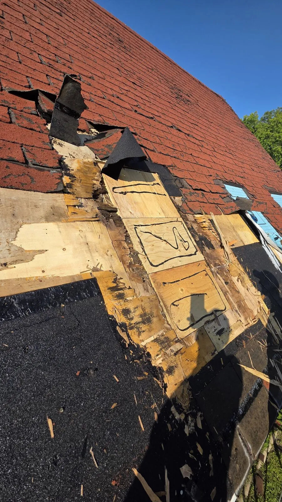 Roof replacement and skylight removal — work in progress (12)