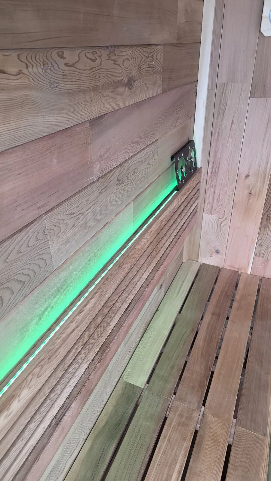 Backyard sauna under the covered patio — work in progress (13)