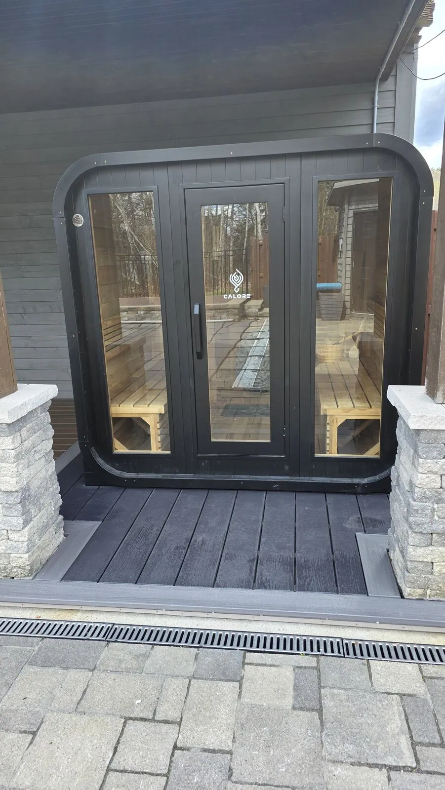Pool deck with herringbone inlays & LED lighting — work in progress (14)