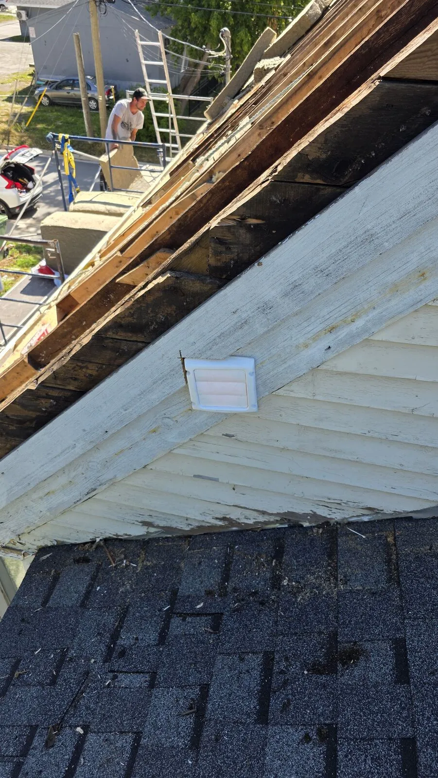 Roof replacement and skylight removal — work in progress (18)